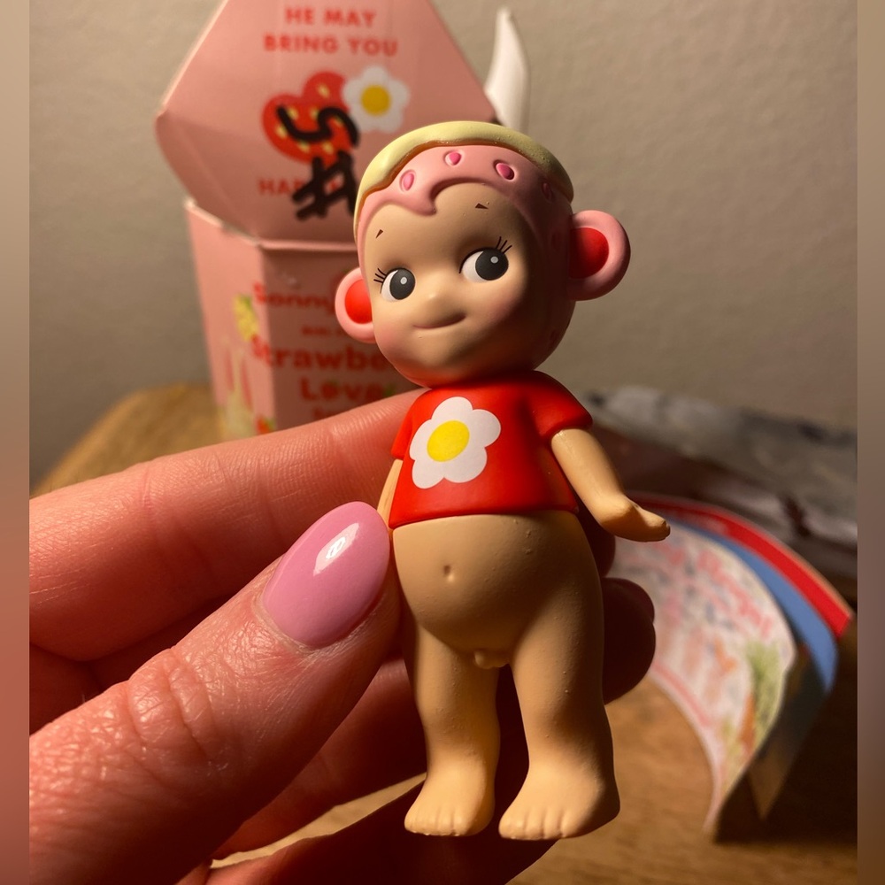 Sonny Angel Strawberry Love Series - Monkey - Open Box, Brand New - Picture 5 of 7